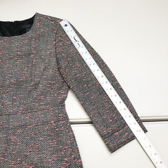 J. Crew Women's 8P Dress Multicolor Tweed Neon Fleck Sheath 3/4 Sleeves Lined - Picture 5 of 10